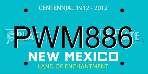 PWM886 New Mexico License Plate