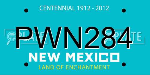 PWN284 New Mexico License Plate