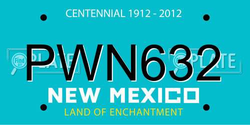 PWN632 New Mexico License Plate