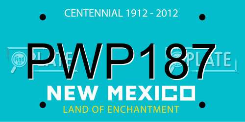 PWP187 New Mexico License Plate