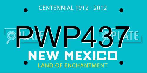 PWP437 New Mexico License Plate
