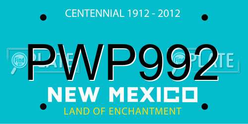 PWP992 New Mexico License Plate