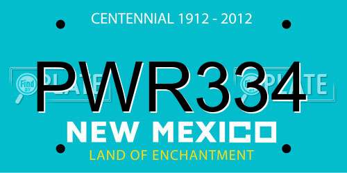 PWR334 New Mexico License Plate