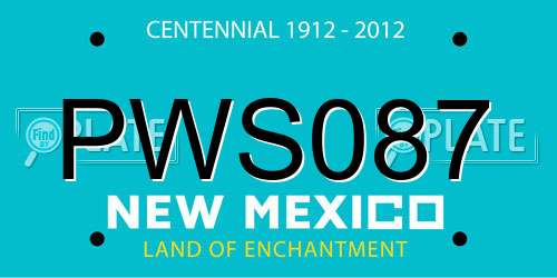 PWS087 New Mexico License Plate
