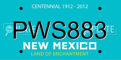 PWS883 New Mexico License Plate