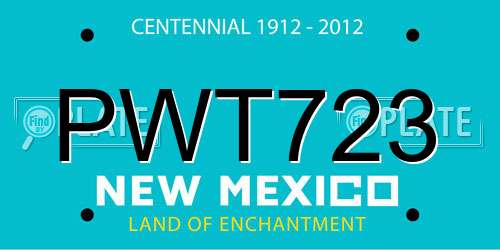 PWT723 New Mexico License Plate