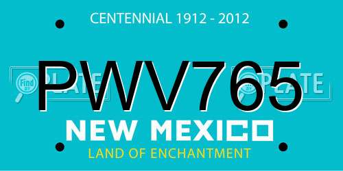 PWV765 New Mexico License Plate
