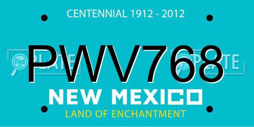 PWV768 New Mexico License Plate