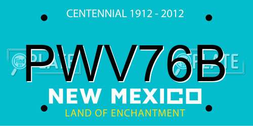 PWV76B New Mexico License Plate