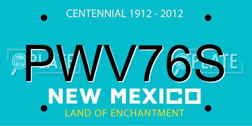 PWV76S New Mexico License Plate