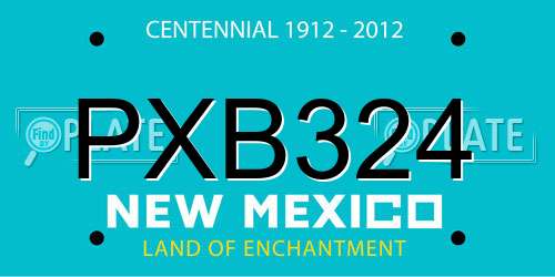 PXB324 New Mexico License Plate