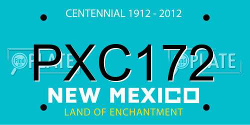 PXC172 New Mexico License Plate