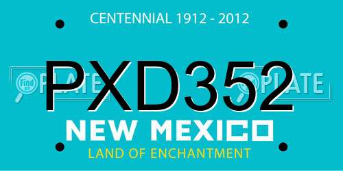 PXD352 New Mexico License Plate