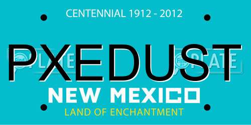 PXEDUST New Mexico License Plate
