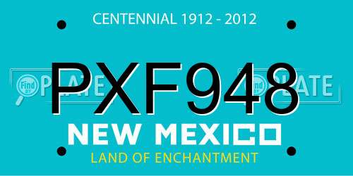 PXF948 New Mexico License Plate
