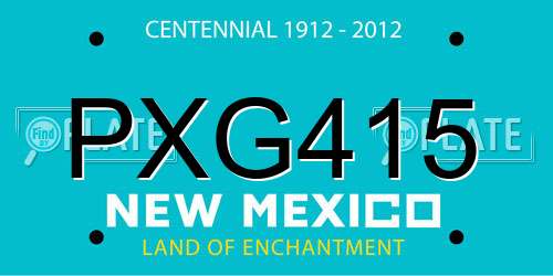 PXG415 New Mexico License Plate