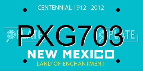PXG703 New Mexico License Plate