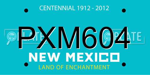 PXM604 New Mexico License Plate