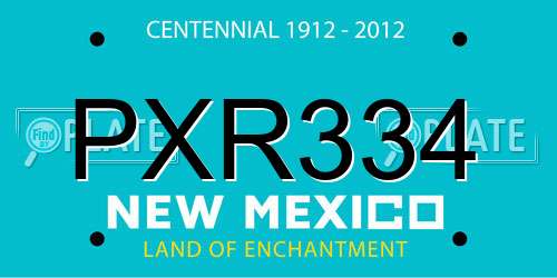 PXR334 New Mexico License Plate