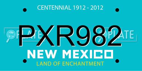 PXR982 New Mexico License Plate