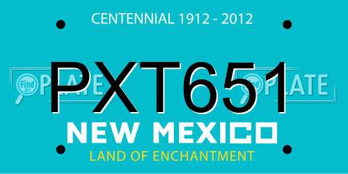 PXT651 New Mexico License Plate