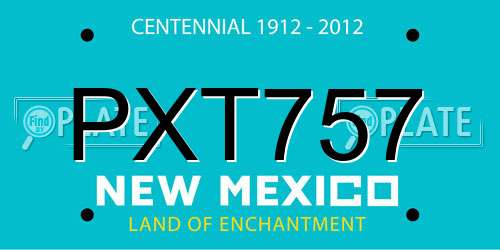 PXT757 New Mexico License Plate