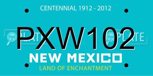 PXW102 New Mexico License Plate