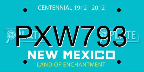 PXW793 New Mexico License Plate