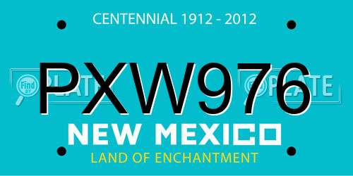 PXW976 New Mexico License Plate
