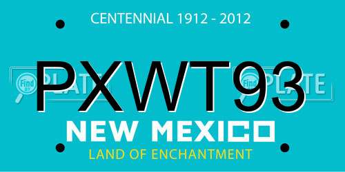 PXWT93 New Mexico License Plate