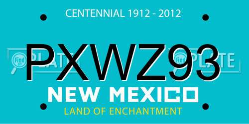 PXWZ93 New Mexico License Plate