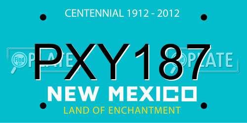 PXY187 New Mexico License Plate