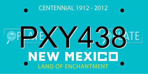 PXY438 New Mexico License Plate