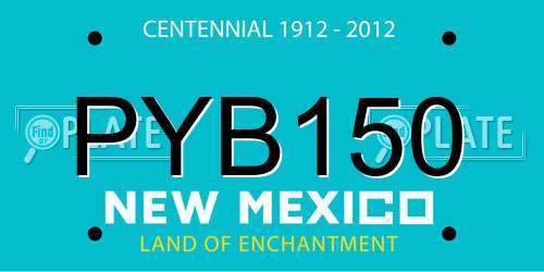 PYB150 New Mexico License Plate