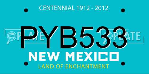 PYB533 New Mexico License Plate