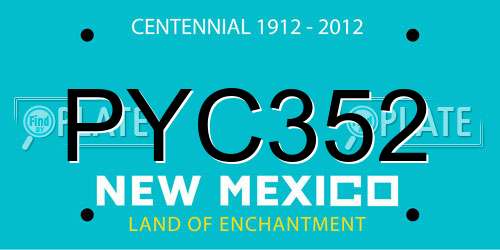 PYC352 New Mexico License Plate