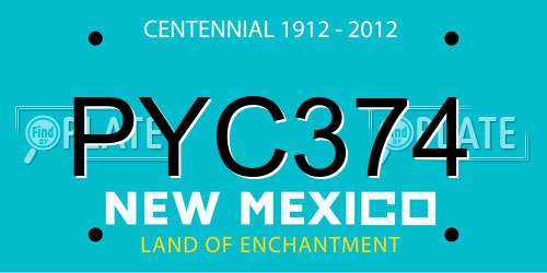 PYC374 New Mexico License Plate