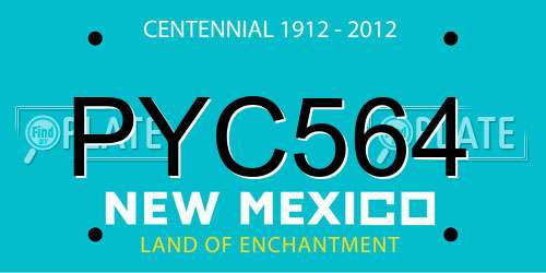 PYC564 New Mexico License Plate