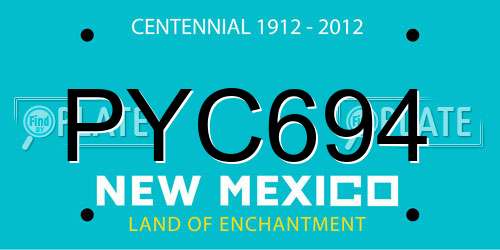 PYC694 New Mexico License Plate