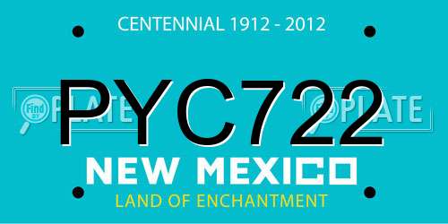 PYC722 New Mexico License Plate