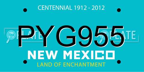 PYG955 New Mexico License Plate