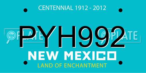 PYH992 New Mexico License Plate