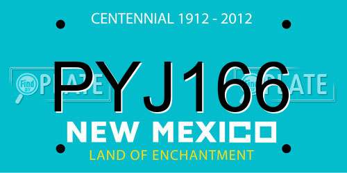 PYJ166 New Mexico License Plate