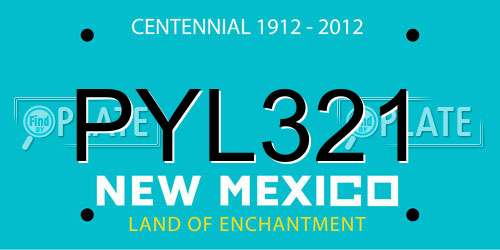 PYL321 New Mexico License Plate