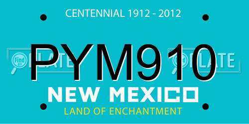 PYM910 New Mexico License Plate