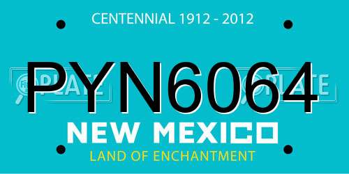 PYN6064 New Mexico License Plate