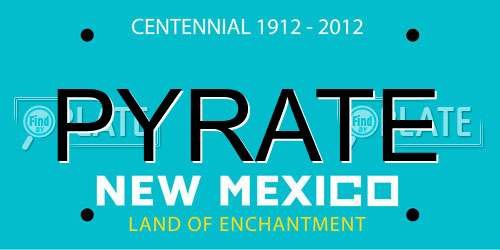 PYRATE New Mexico License Plate