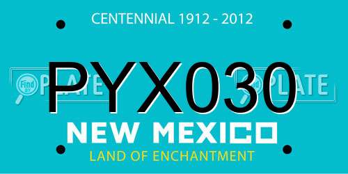 PYX030 New Mexico License Plate