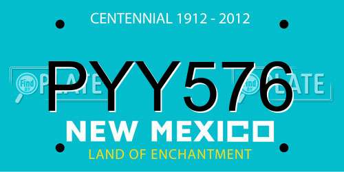 PYY576 New Mexico License Plate