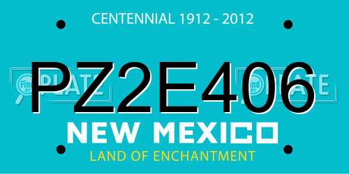 PZ2E406 New Mexico License Plate